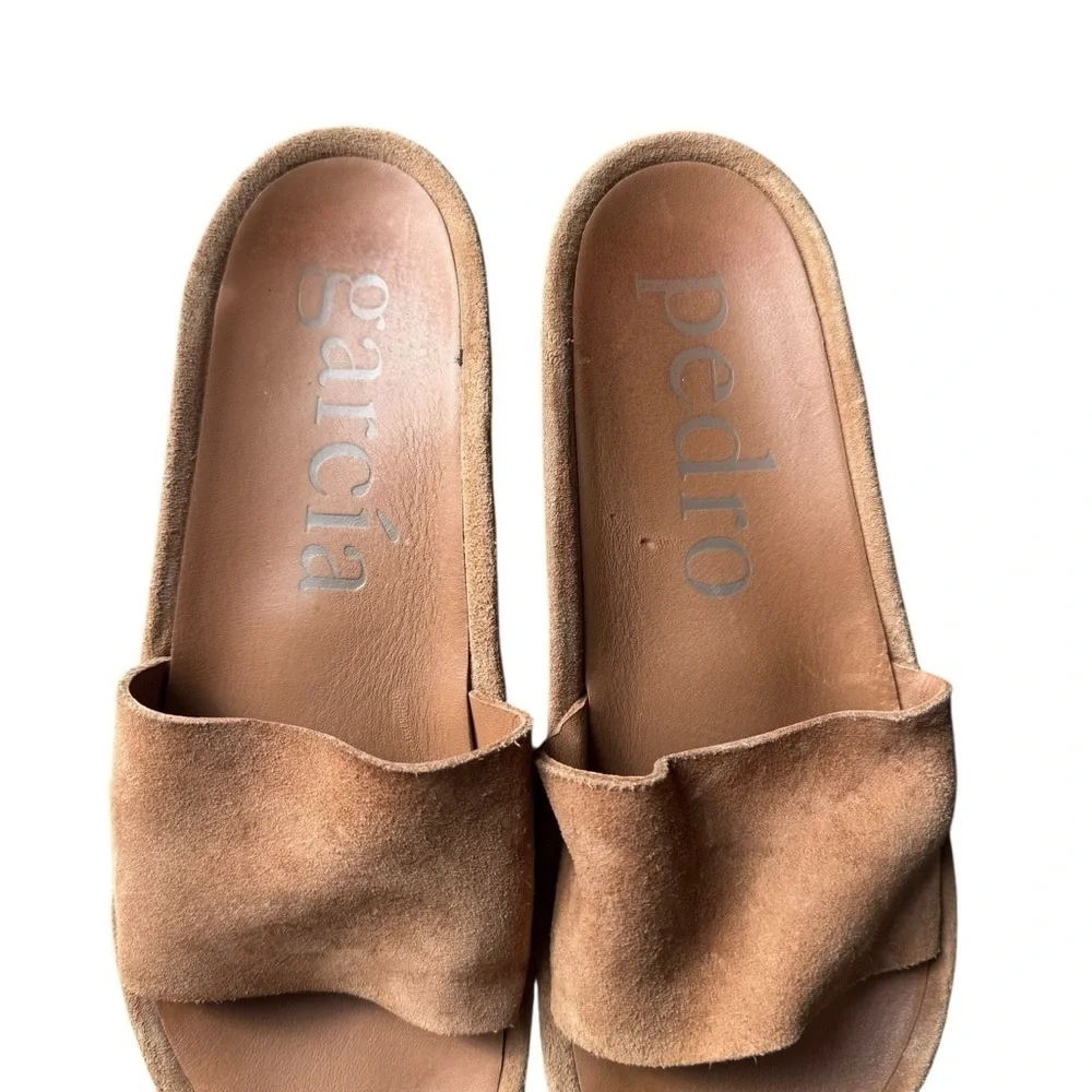 Pedro García -Suede Slide Brown Minimalist Design Sandals Sz 40